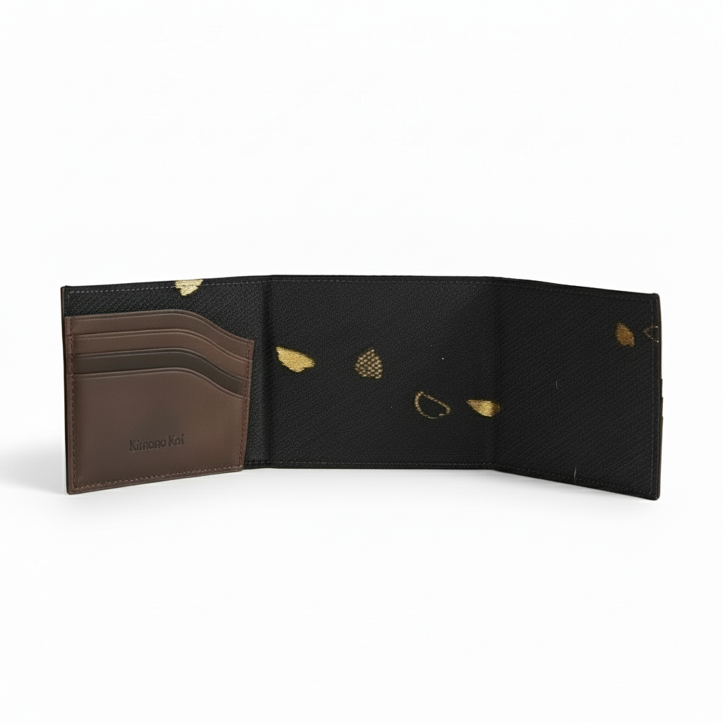 Kimono Obi Silk and Leather Wallet