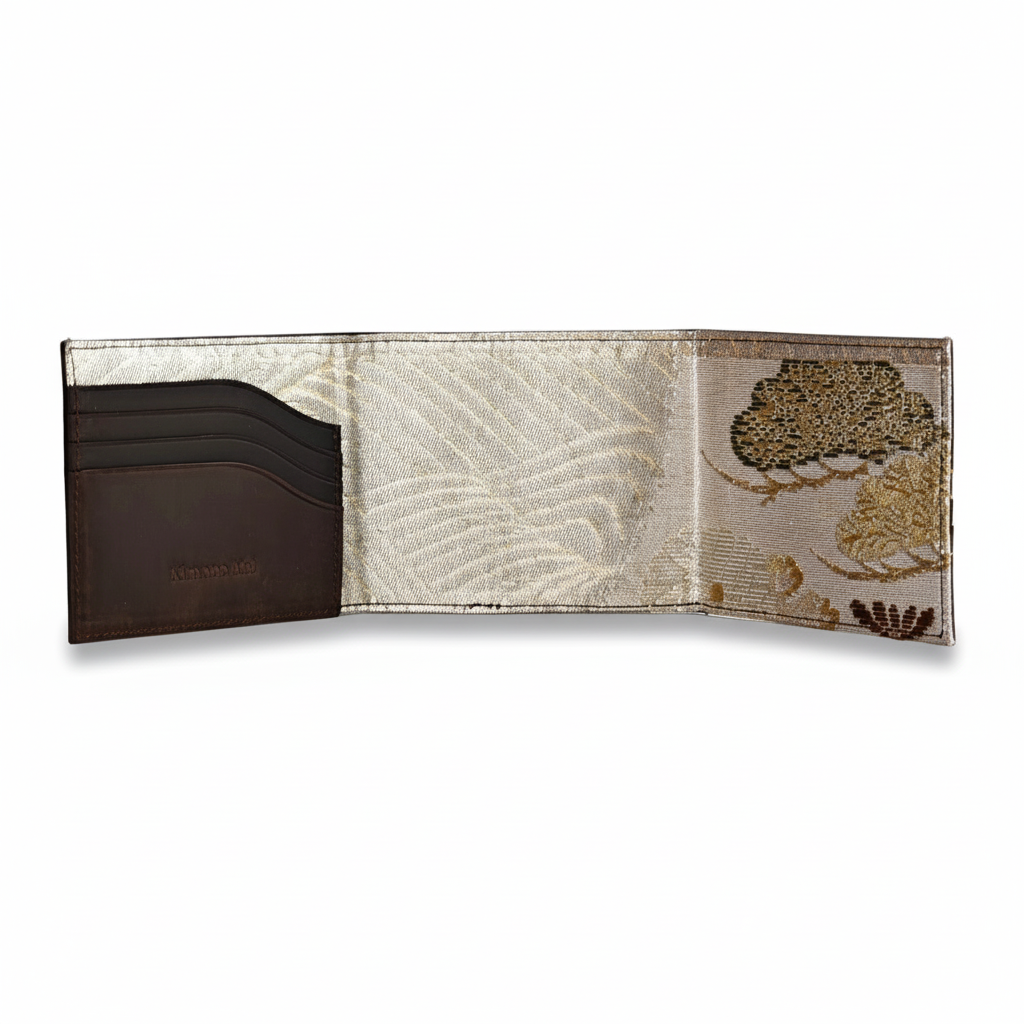 Kimono Obi Silk and Leather Wallet