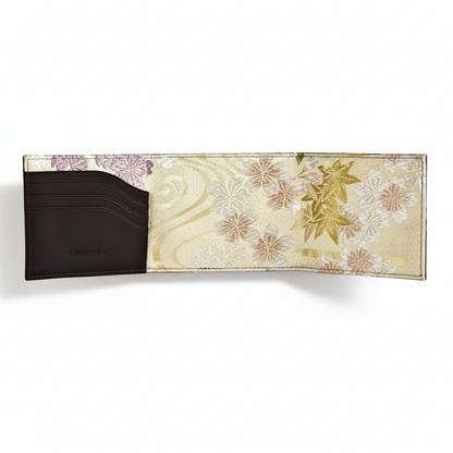 Kimono Obi Silk and Leather Wallet