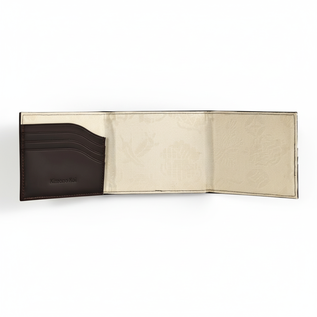 Kimono Obi Silk and Leather Wallet