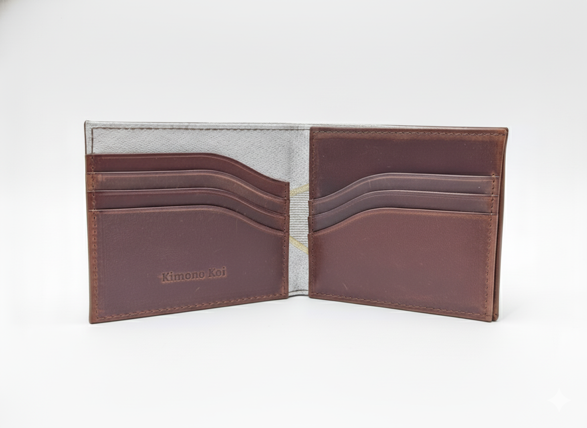 Kimono Obi Silk and Leather Wallet