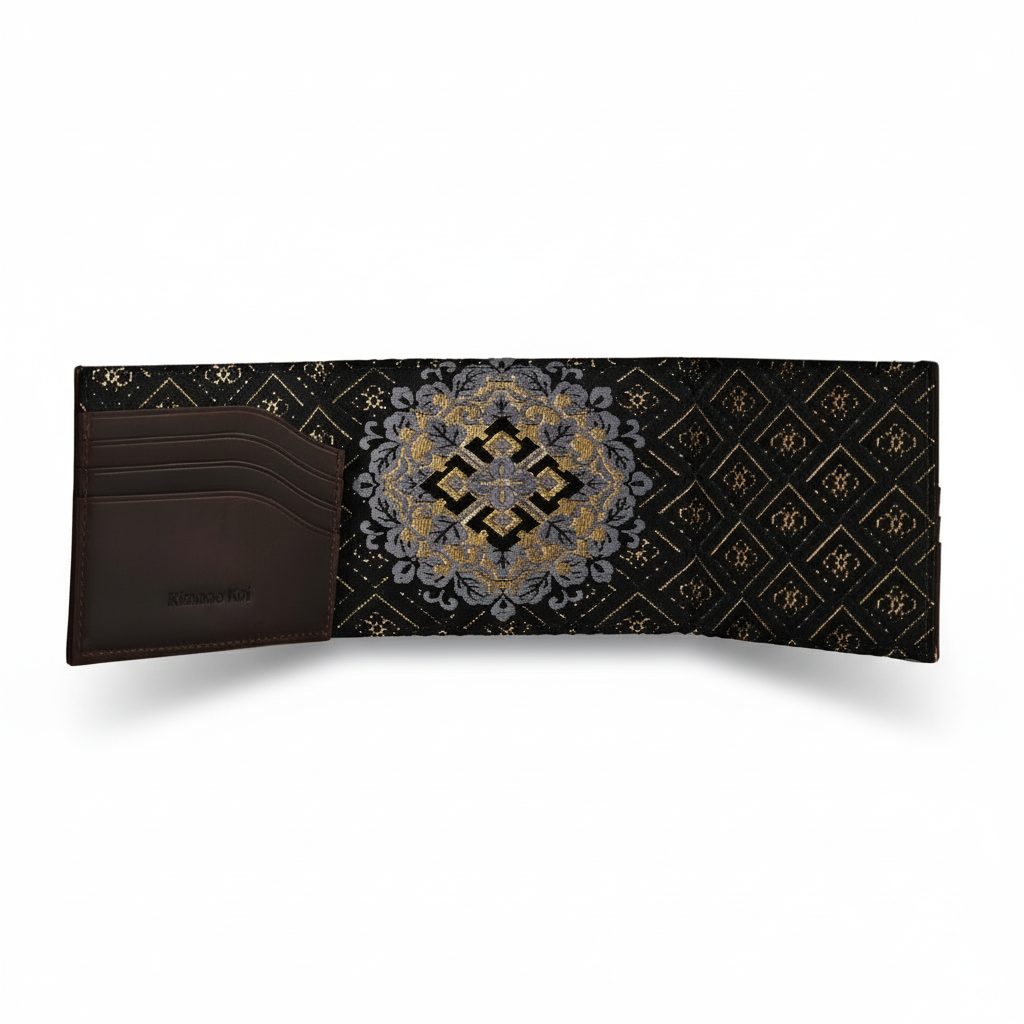 Kimono Obi Silk and Leather Wallet