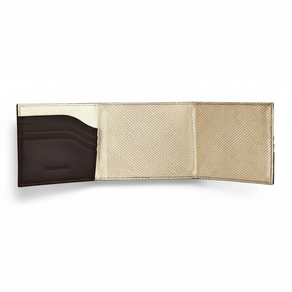 Kimono Obi Silk and Leather Wallet