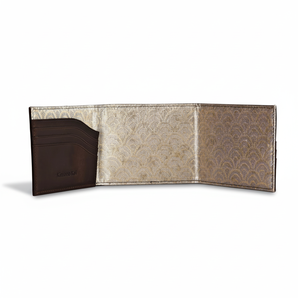 Kimono Obi Silk and Leather Wallet